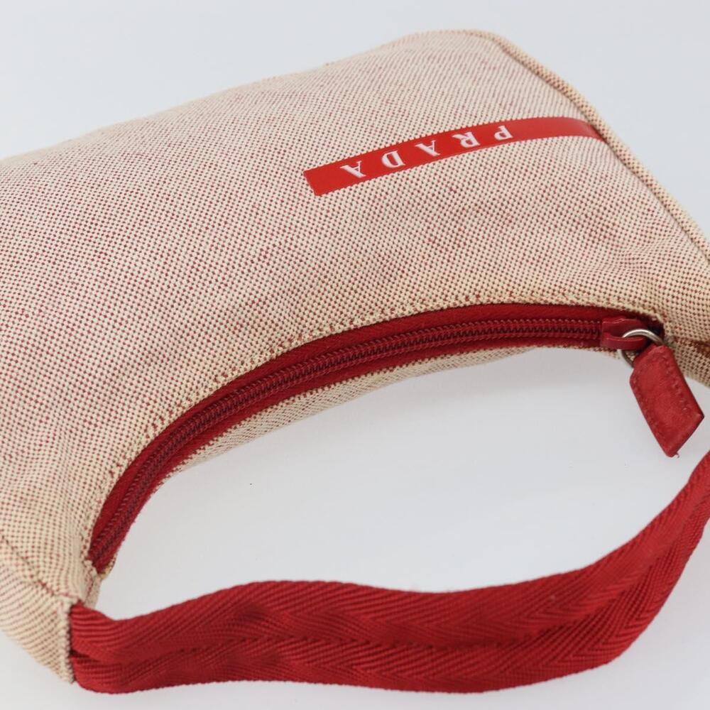PRADA Sports Hand Bag Canvas Gray Red Auth hk3258 - Picture 6 of 16